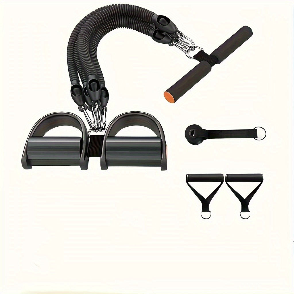 A Set Of Adjustable Resistance Tension Bands With Foot Pedals And Handles, High Resistance Level, Anti Fall, Suitable For Fitness Training, Body Stretching, And Abdominal Muscle Exercises