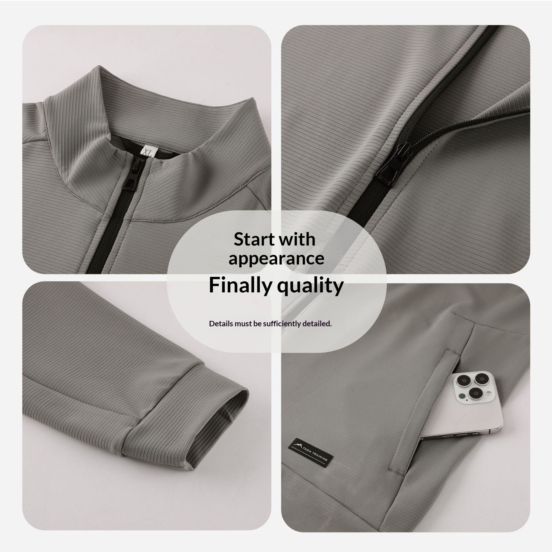 Men's Windproof Sport Jacket – Stand Collar & Stretch Fabric